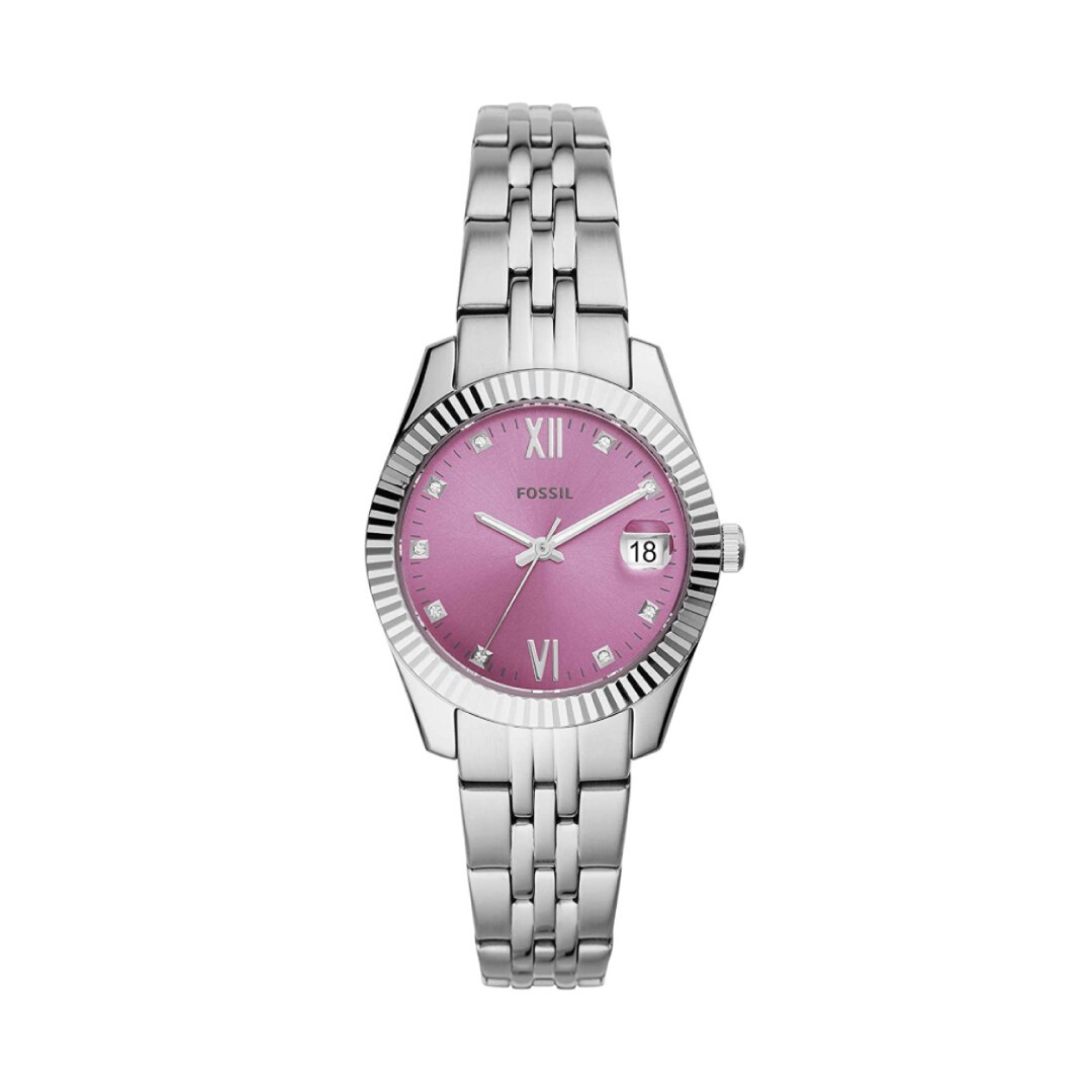 Fossil - Reloj Analógico Femenino con Banda de Acero Inoxidable - Color Rosado y Plata - ES4905